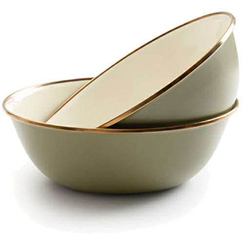 エナメル 2トーン ボウル2個セット Enamel 2-Tone Bowl Set アウトドア 食器 オリーブドラブ 20235057048000