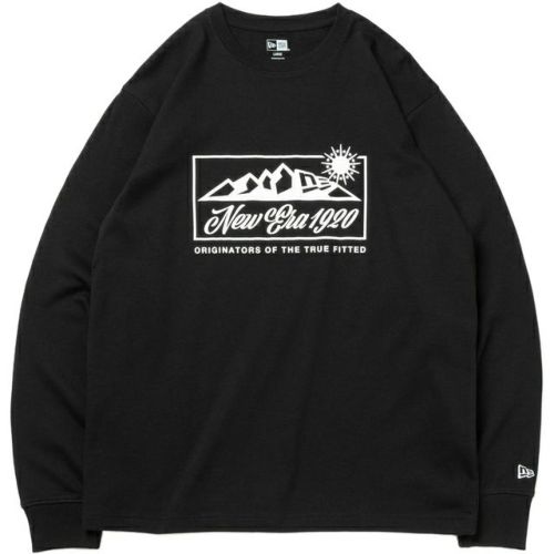 長袖 ウォーム Tシャツ Mountain Range Logo レギュラーフィット メンズ 長袖Tシャツ ブラック 13772320 BLK WHI